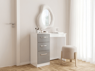 white christmas dresses Stylish Wooden Dressing Table for Small Corners dark wood dressing table main image 1