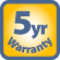 5 Year Warranty