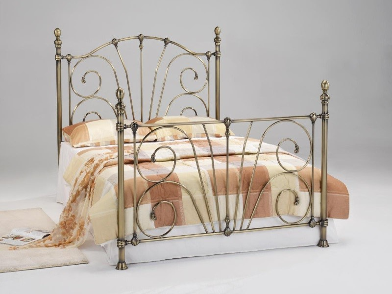 Beatrice Antique Brass Bed - image 2