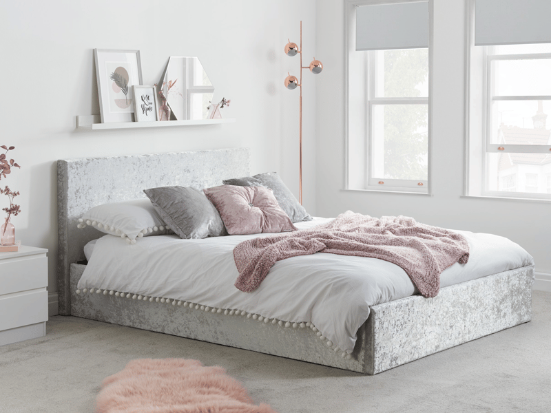 Crushed velvet ottoman tv bed deals