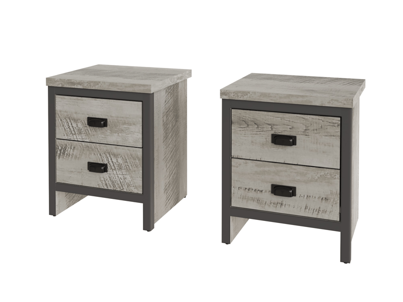 Boston 2 Drawer Bedside Table Pair - image 2