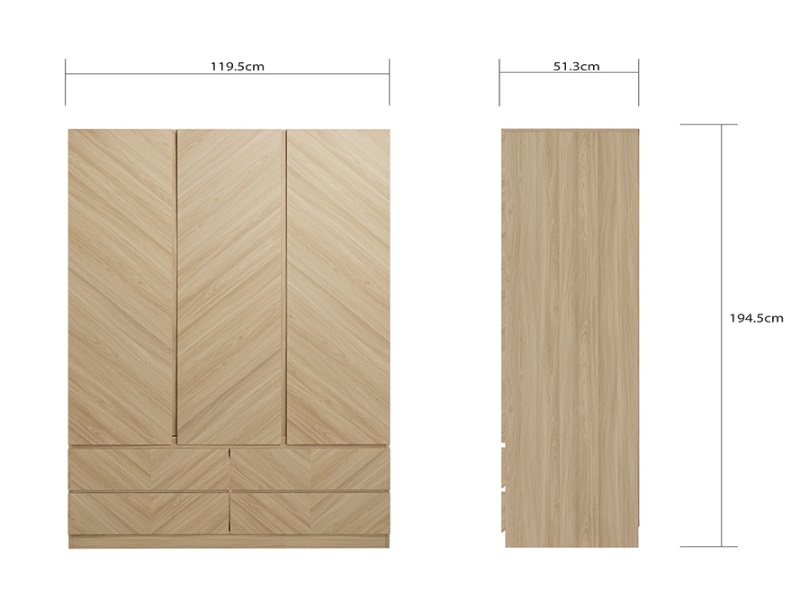 Catania 3 Door 4 Drawer Wardrobe - image 3