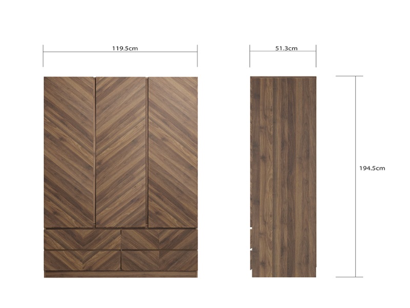 Catania 3 Door 4 Drawer Wardrobe - image 3