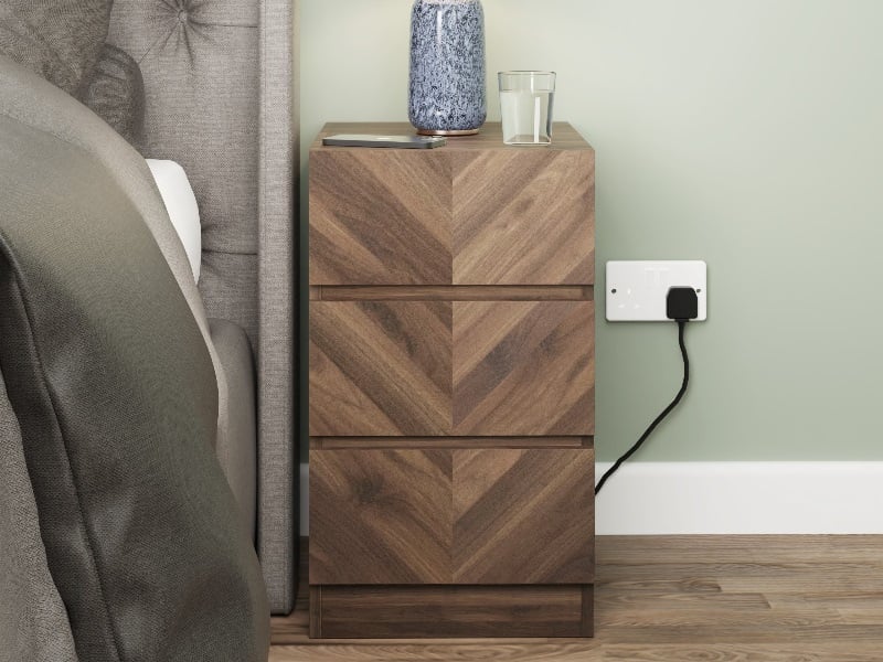 Catania 3 Drawer Bedside - image 1