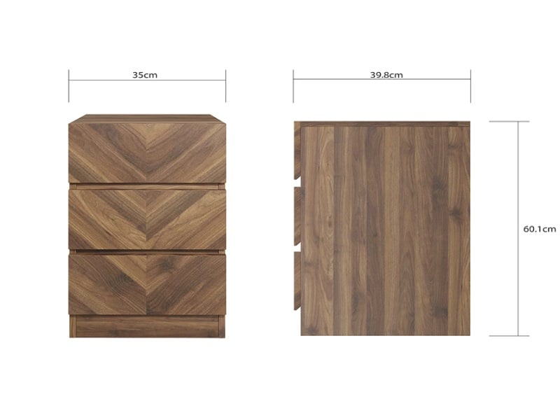 Catania 3 Drawer Bedside Table Pair - image 4