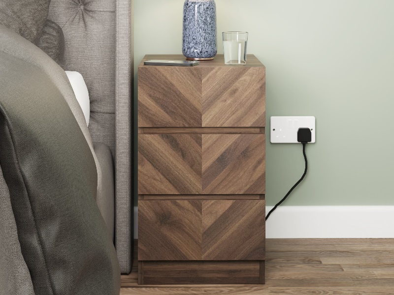 Catania 3 Drawer Bedside Table Pair - image 1