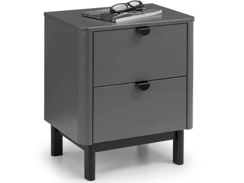 Chloe 2 Drawer Bedside - Storm Grey Lacquer - image 6