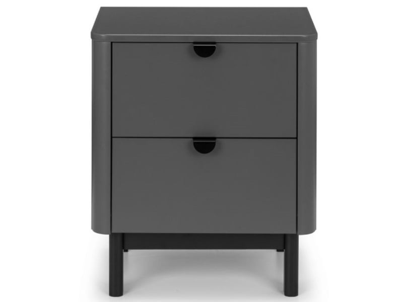 Chloe 2 Drawer Bedside - Storm Grey Lacquer - image 4