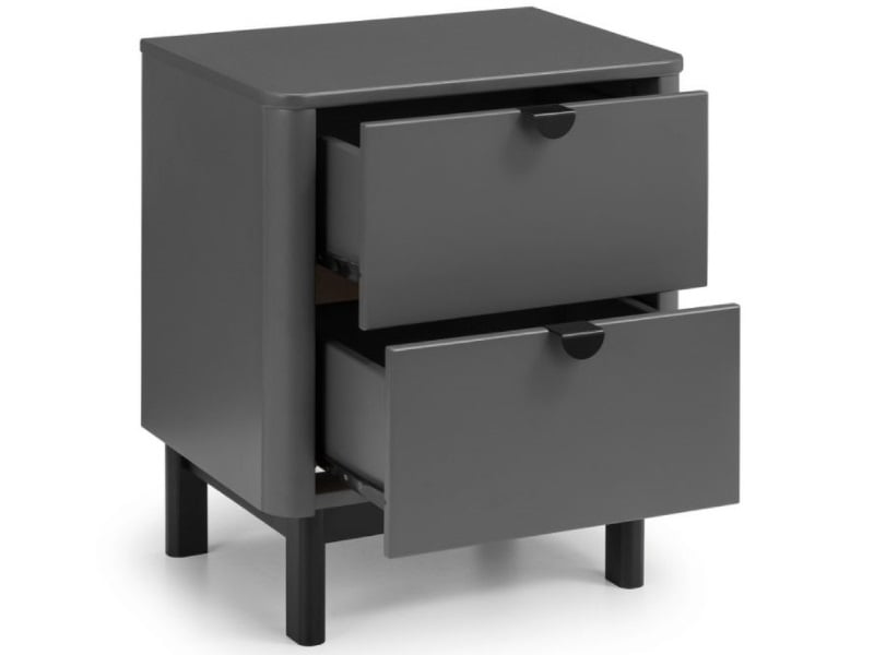 Chloe 2 Drawer Bedside - Storm Grey Lacquer - image 3