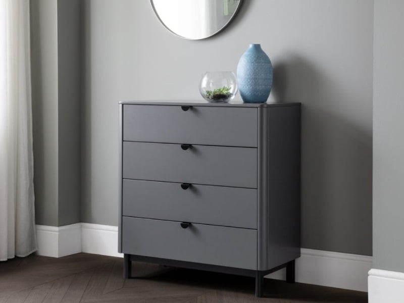 Chloe 4 Drawer Chest - Storm Grey Lacquer - image 1