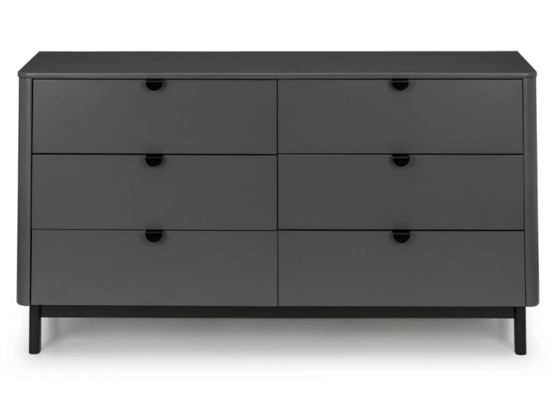 Chloe 6 Drawer Chest - Storm Grey Lacquer - image 3