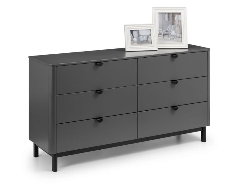 Chloe 6 Drawer Chest - Storm Grey Lacquer - image 4