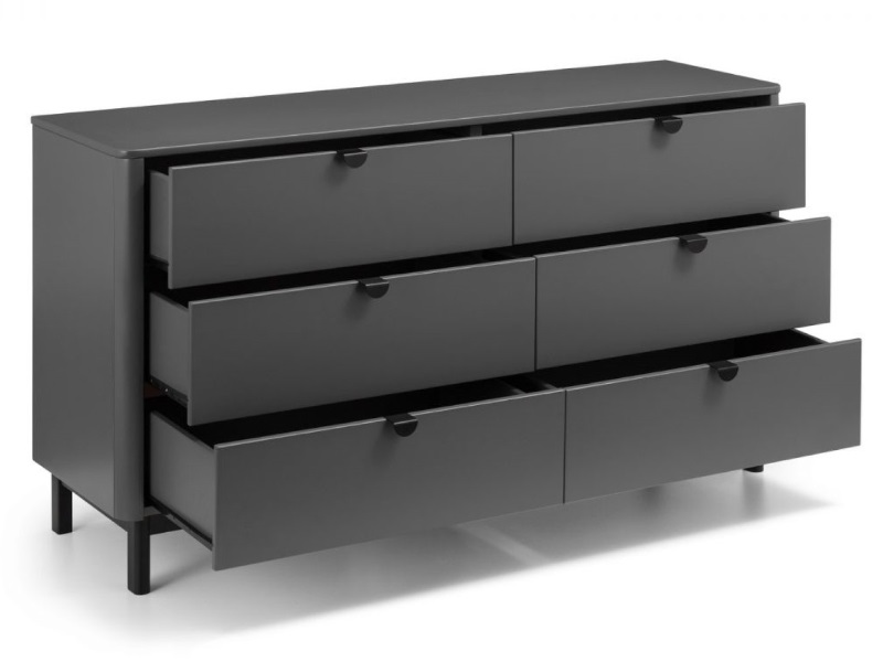 Chloe 6 Drawer Chest - Storm Grey Lacquer - image 2
