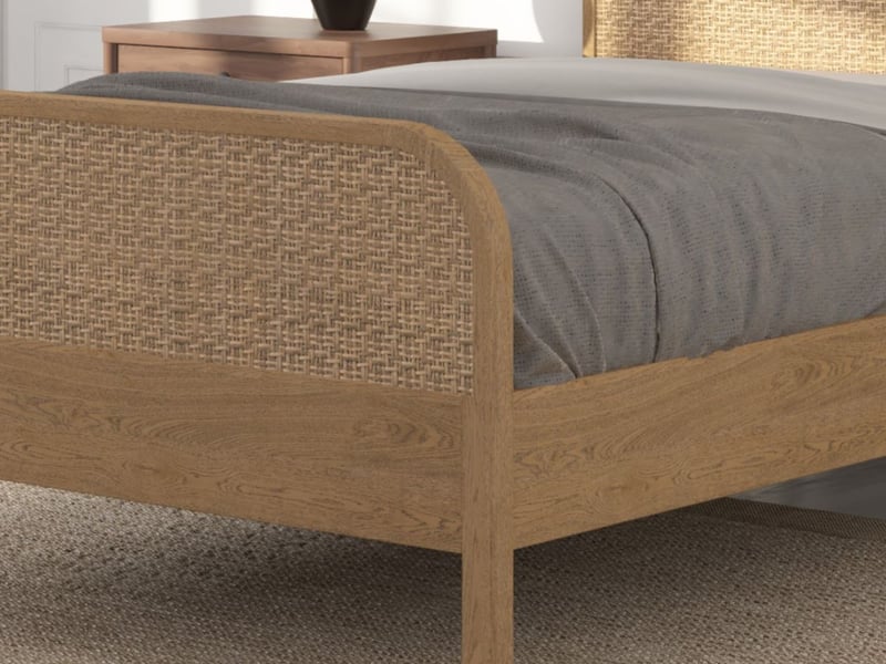 Clementine Oak and Rattan Bed - image 3