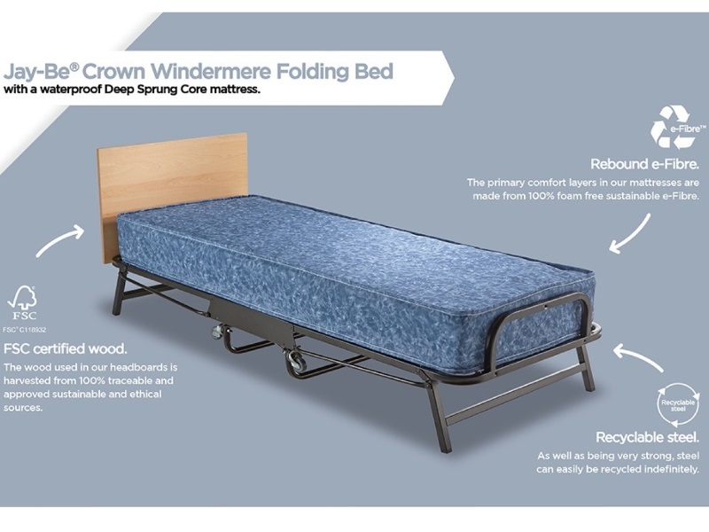 Crown Windermere Folding Bed with Waterproof Deep Sprung Mattress - image 6