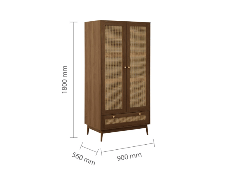 Croxley 2 Door 1 Drawer Wardrobe - image 7