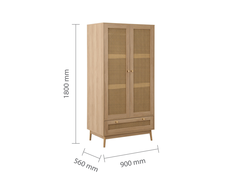 Croxley 2 Door 1 Drawer Wardrobe - image 4