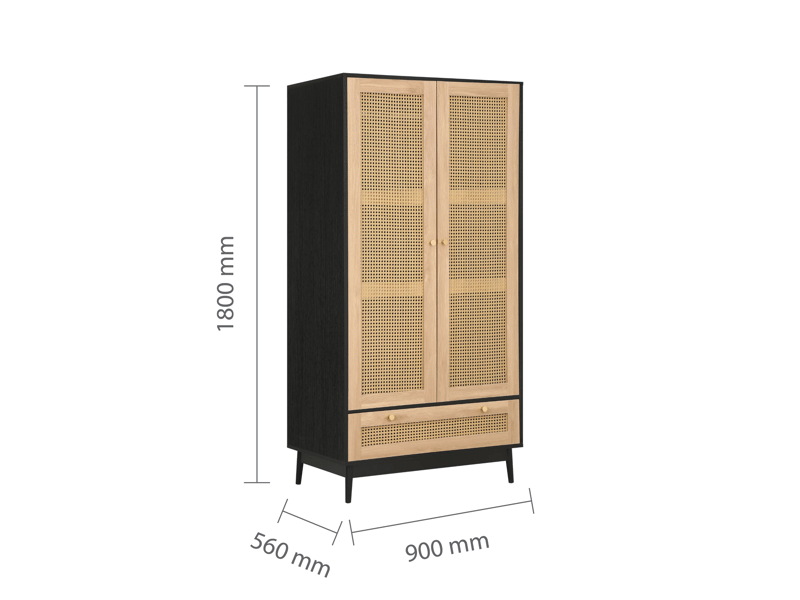 Croxley 2 Door 1 Drawer Wardrobe - image 4