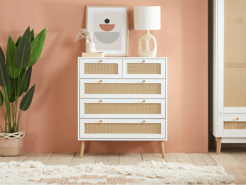 Croxley 5 Drawer Rattan Chest - image 1
