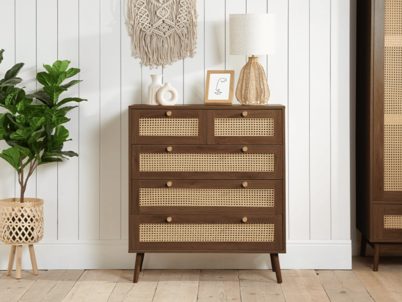 Birlea Croxley 5 Drawer Rattan Chest Drawer Chest - image 1