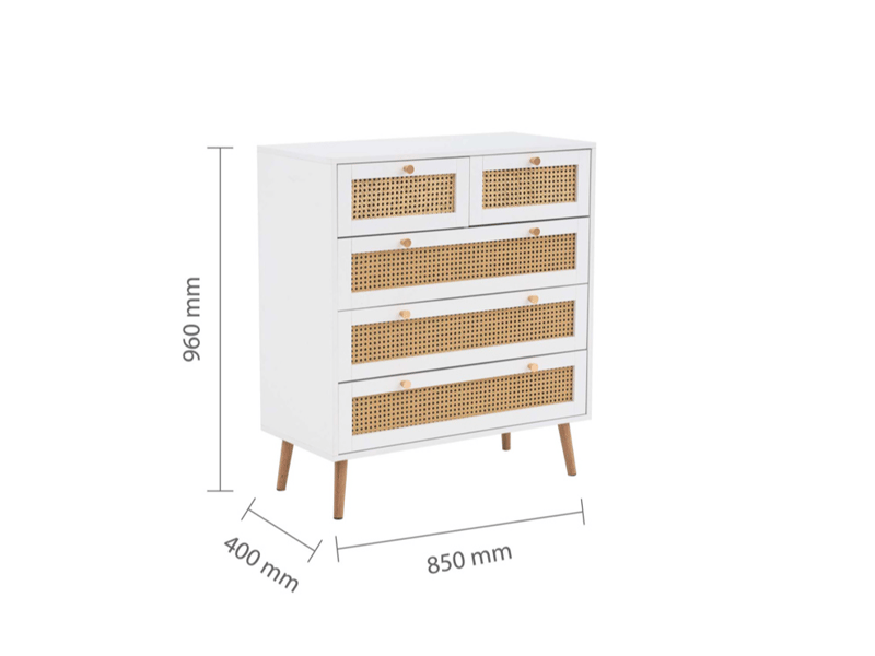 Croxley 5 Drawer Rattan Chest - image 11