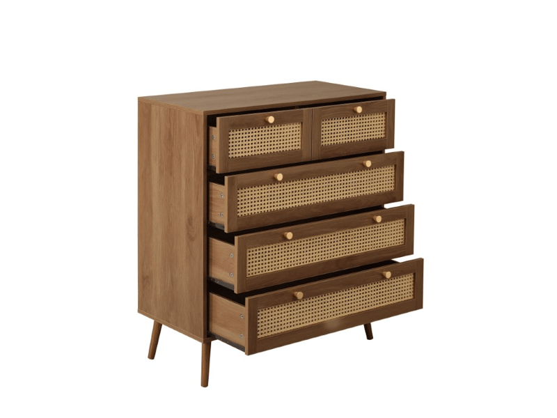 Birlea Croxley 5 Drawer Rattan Chest Drawer Chest - image 3