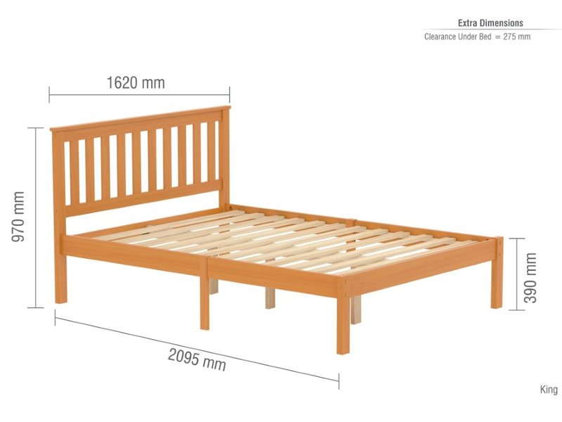 Birlea Denver Low Foot End Antique Pine Wooden Bed - image 4