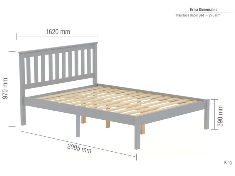 Birlea Denver Low Foot End Grey Wooden Bed - image 4