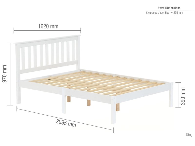 Birlea Denver Low Foot End White Wooden Bed - image 4