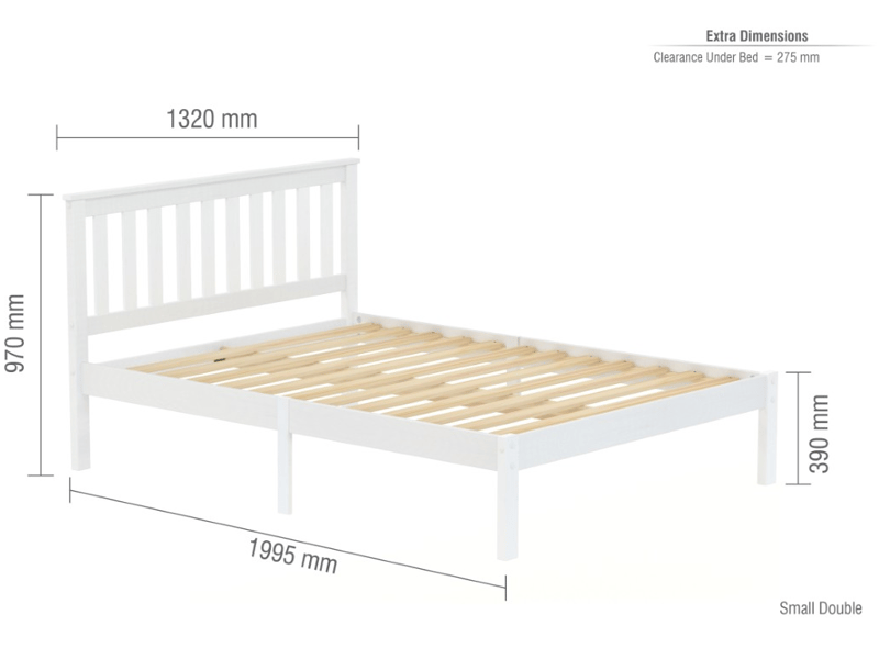 Birlea Denver Low Foot End White Wooden Bed - image 9