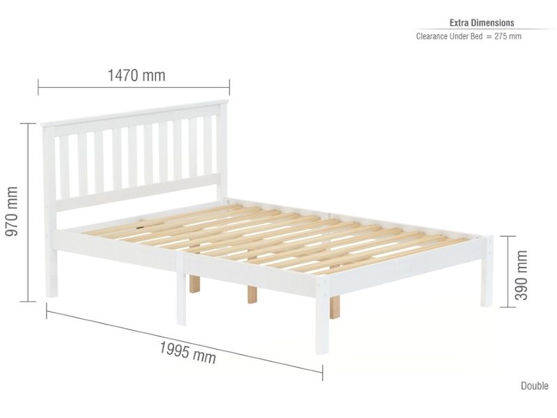 Birlea Denver Low Foot End White Wooden Bed - image 4