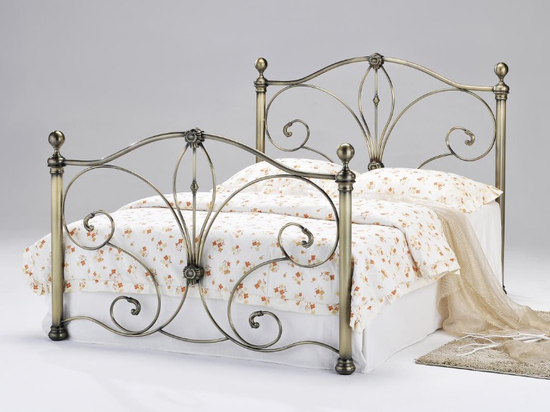 Brass bed frame queen discount