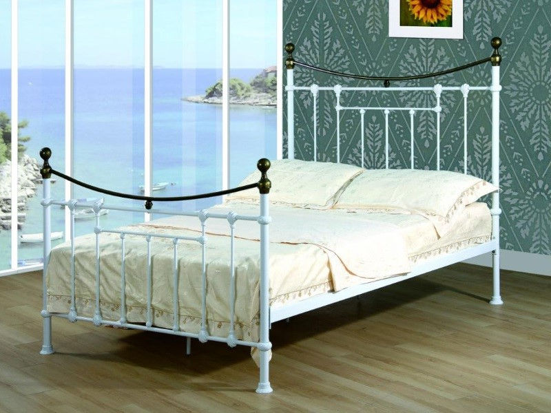 Elizabeth Bed White and Antique Brass - image 2