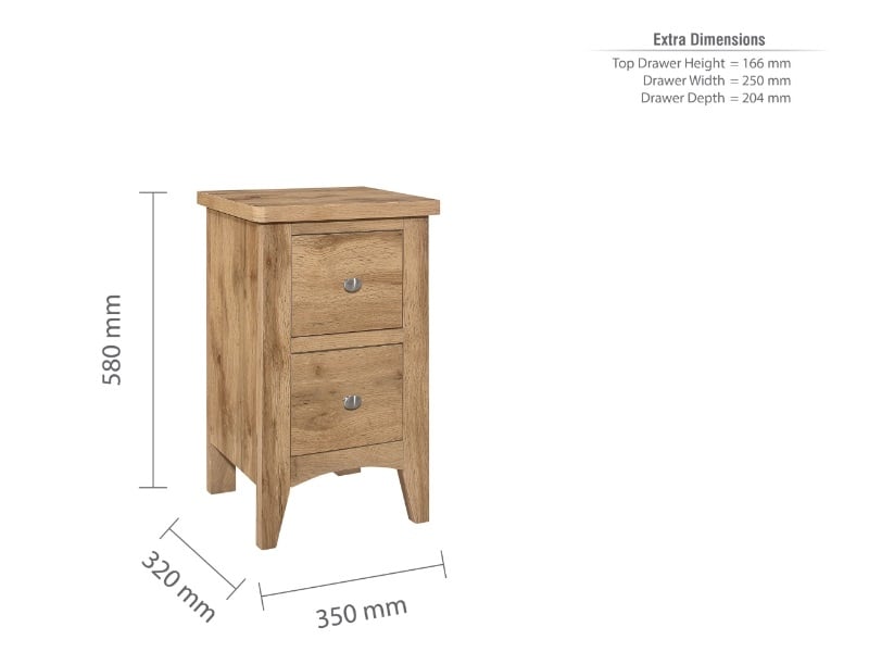 Hampstead 2 Drawer Bedside - image 7