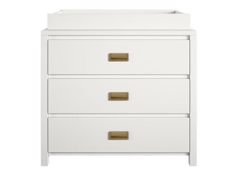 Haven 3DRW Dresser White and Gold with Topper - image 2