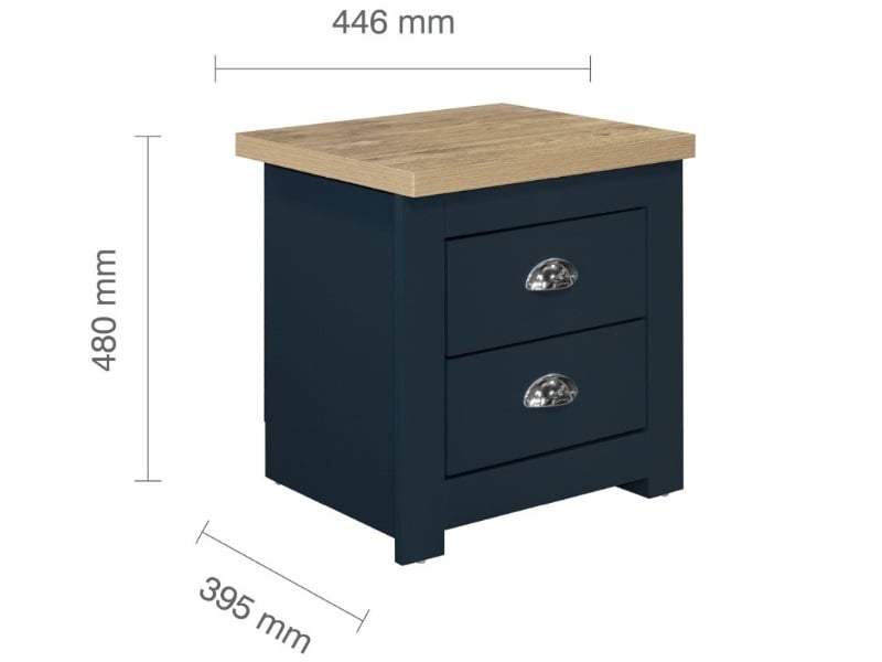 Highgate 2 Drawer Bedside - image 6