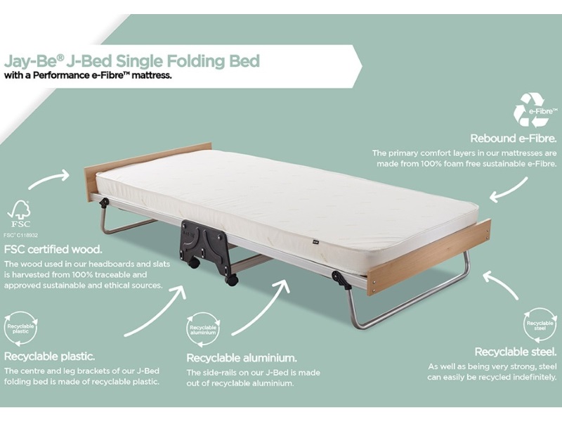 J-Bed - Folding Bed with Performance e-Fibre Mattress - image 2