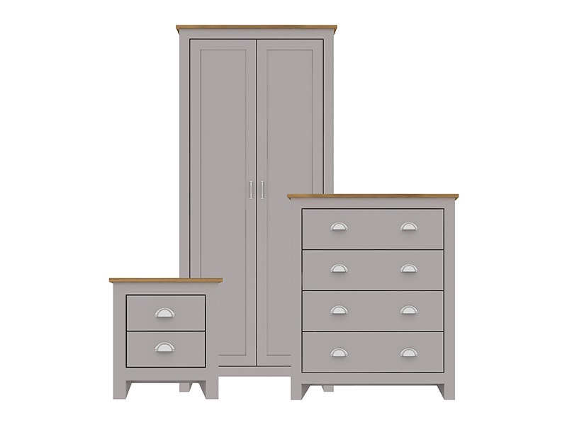 Lancaster Grey and Oak 3 Piece Bedroom Set - image 1