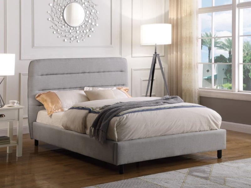 Malibu Velvet Bed Light Grey - image 1