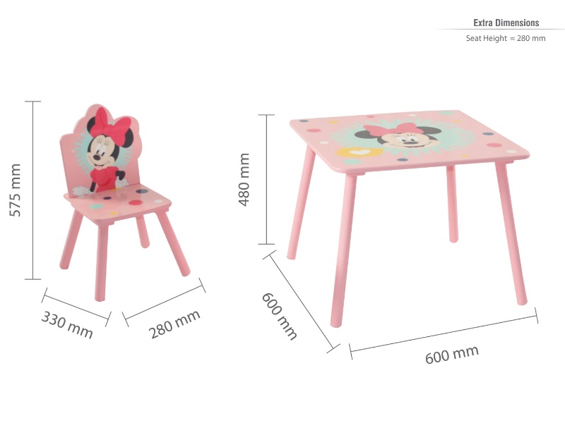Minnie Mouse Table & Chairs - image 6