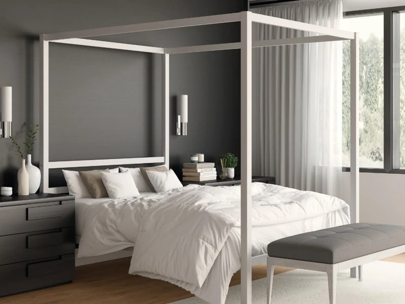 Modern Metal Canopy Bed - image 1