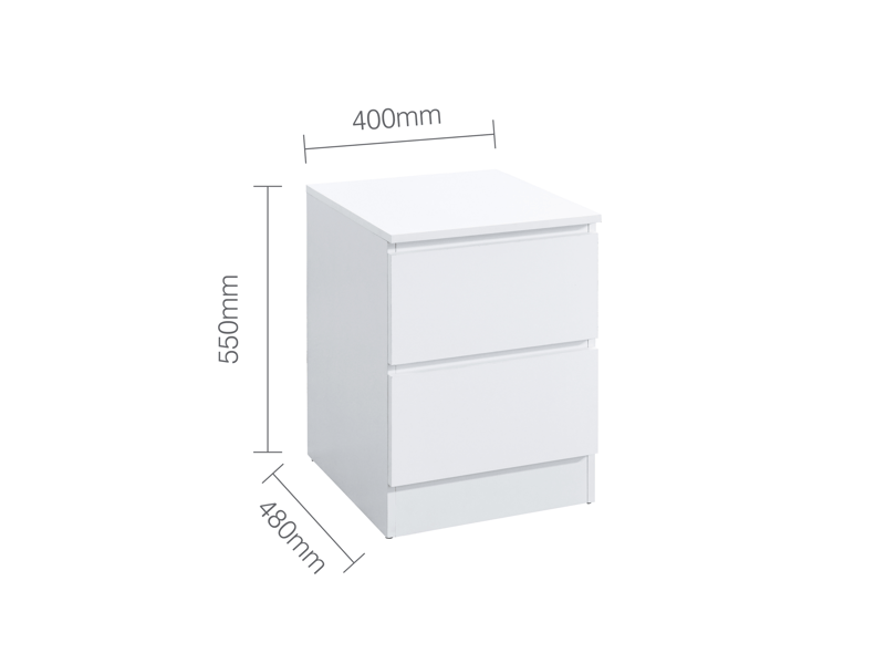 Oslo 2 Drawer Bedside - image 9