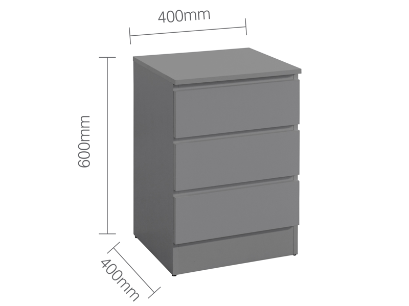 Oslo 3 Drawer Bedside - image 7