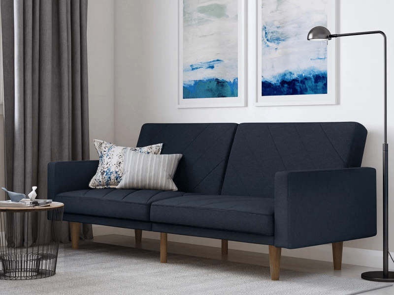 Paxson Linen Sofa Bed with Wooden Feet - image 1