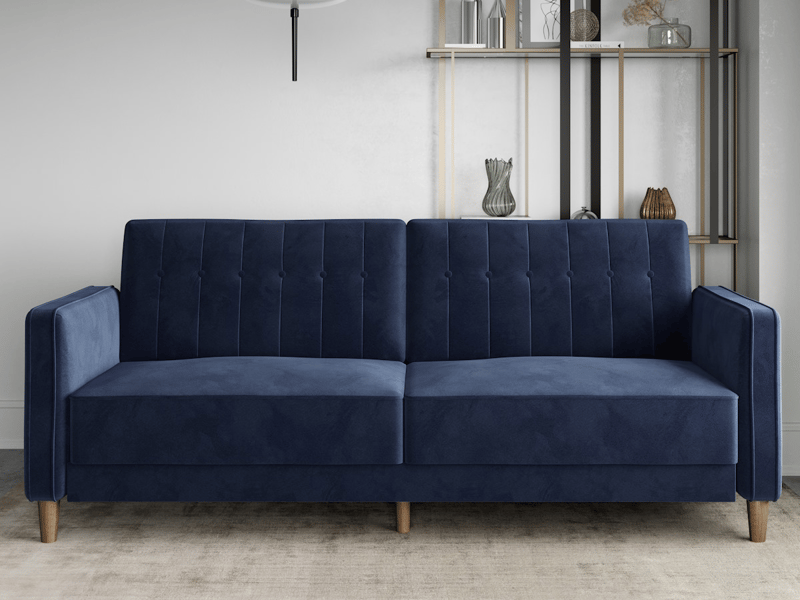Pin Tufted Velvet Transitional Sofa Bed - image 1