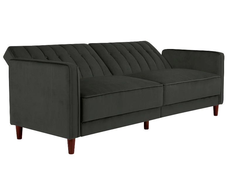 Pin Tufted Velvet Transitional Sofa Bed - image 2