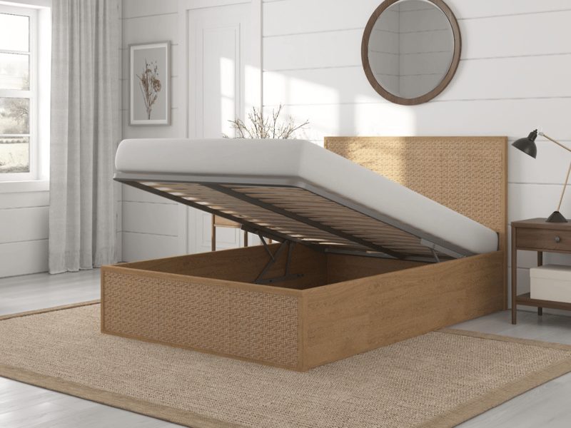 Snuggle Beds Raphael Oak Ottoman Bed at Mattressman