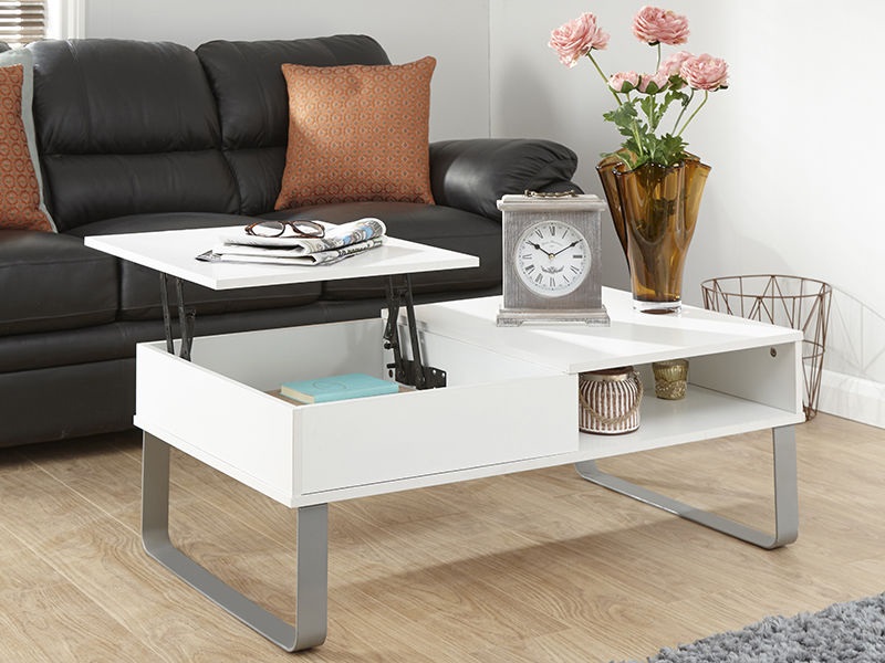 Aspen Lift Up Coffee Table - White - image 1