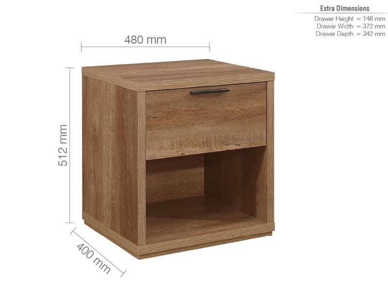 Stockwell 1 Drawer Bedside - image 7