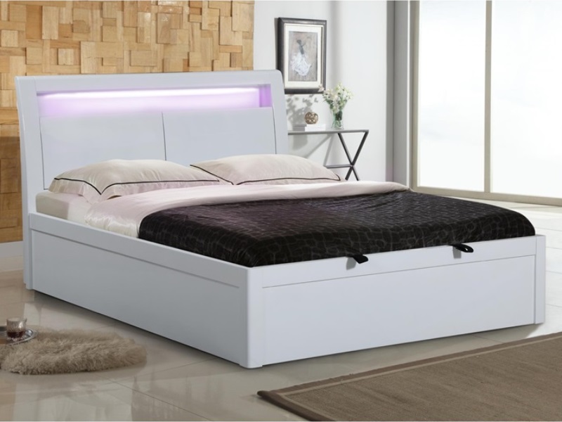 Tanya White High Gloss Storage Bed - image 2